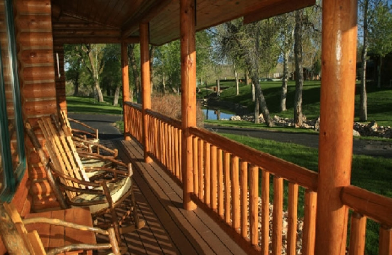 Porch at The Hideout Lodge & Guest Ranch.