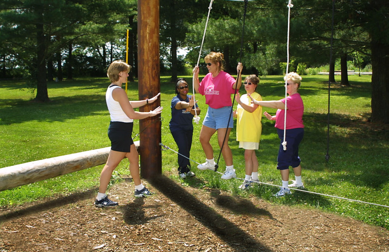 Rope climbing at Heartland Spa & Fitness Resort.