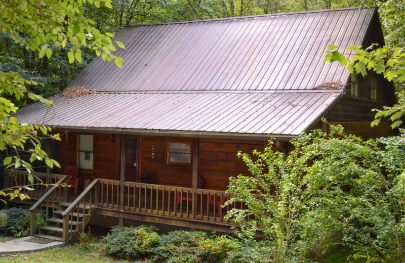 Cabin exterior at Cuddle Up Cabin Rentals.