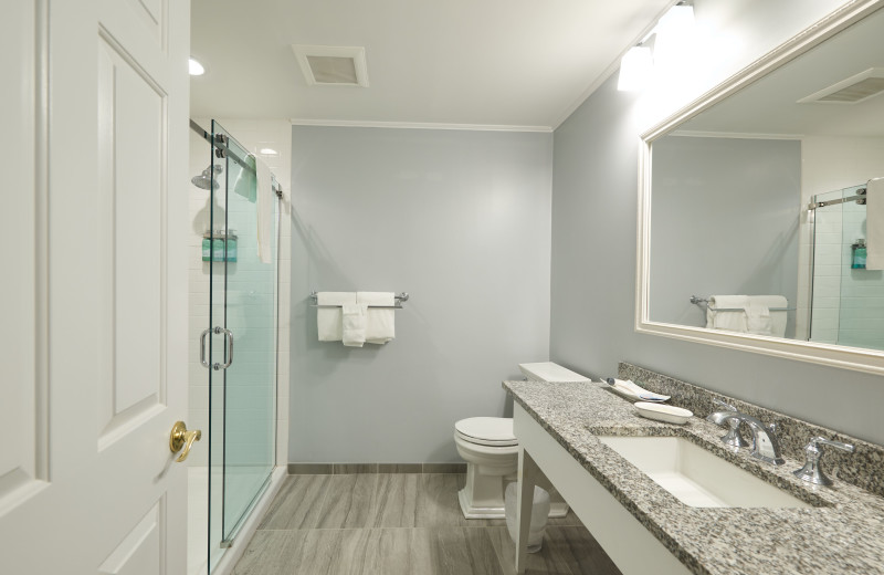 Guest bathroom at The Inn at Ocean's Edge.