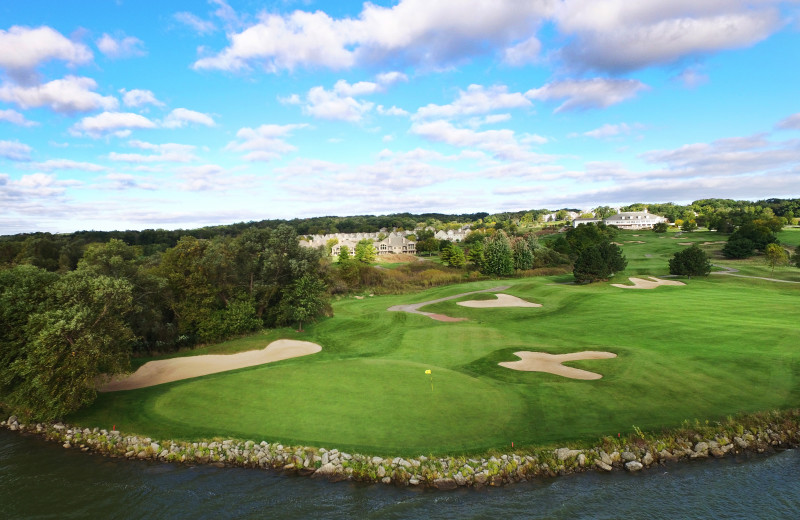 Breathtaking lake views and three of the finest and most memorable finishing holes in Wisconsin. 