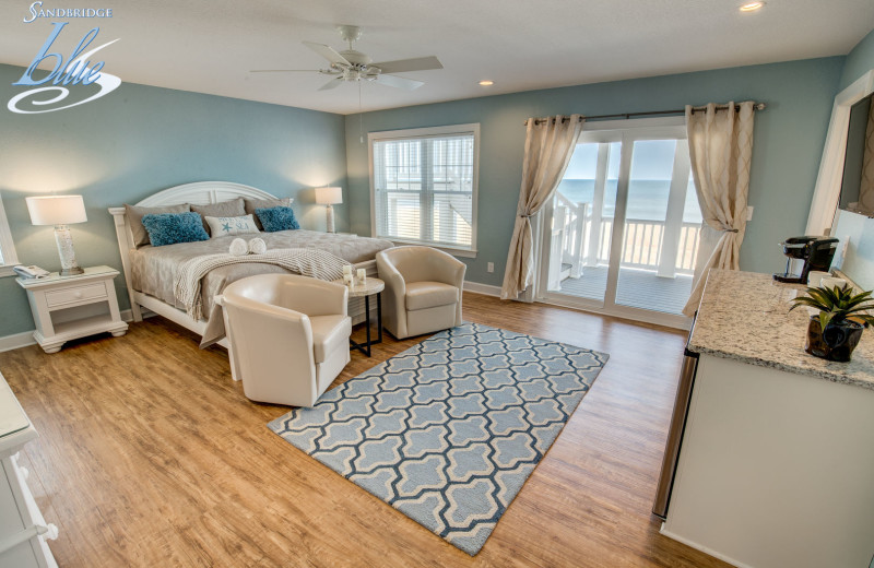 Rental bedroom at Sandbridge Blue Vacation Rentals.