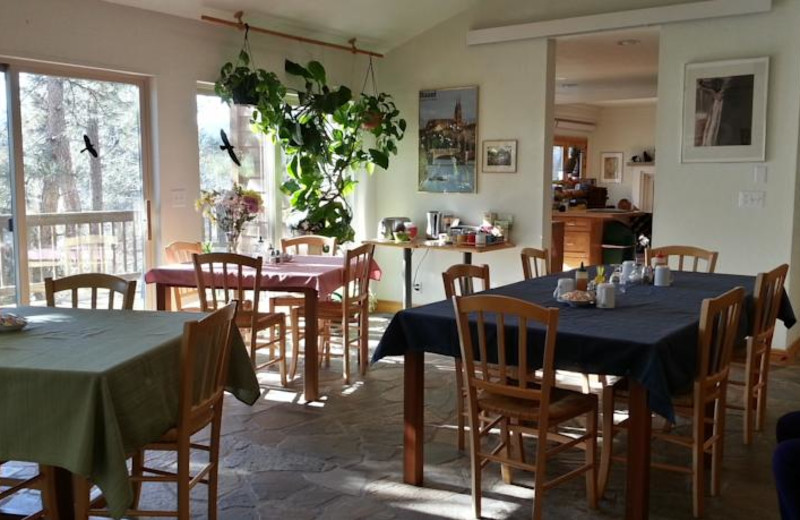 Dining room at Coyote Blues Village B&B.