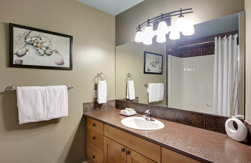 Guest bathroom at Sooke Harbour Resort & Marina.