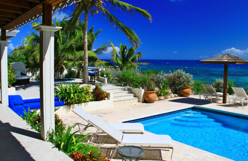 Outdoor pool at Three Dolphins.
