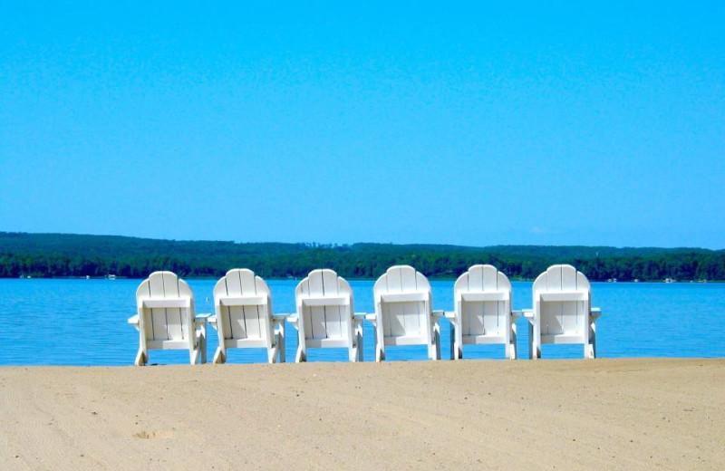 Beach chairs at Sugar Lake Lodge.