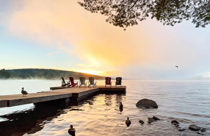 Dock at Killarney Lodge in Algonquin Park.