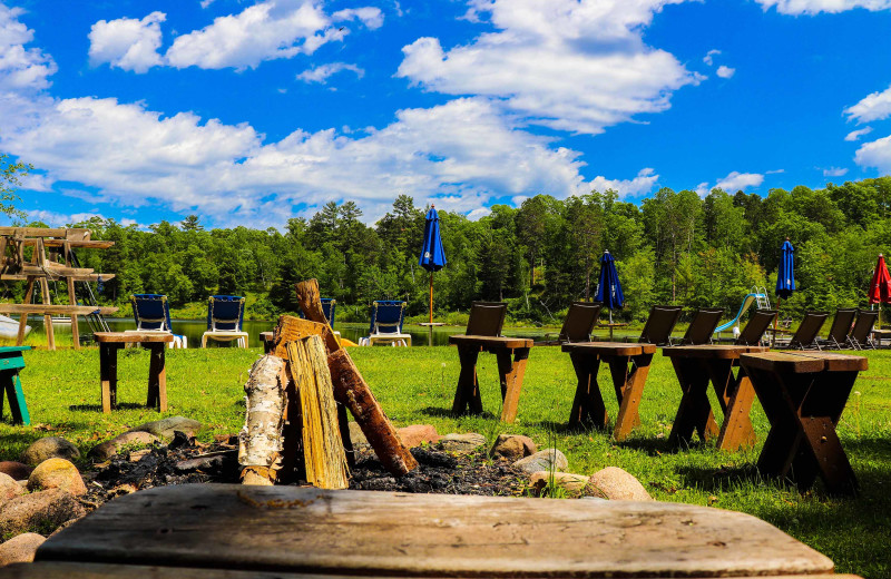 Fire pit at Lost Lake Lodge.