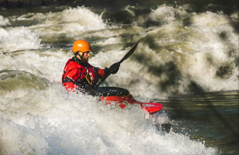 Kayaking at Misty Mountain Lodge.