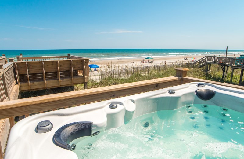 Rental hot tub at Topsail Realty.