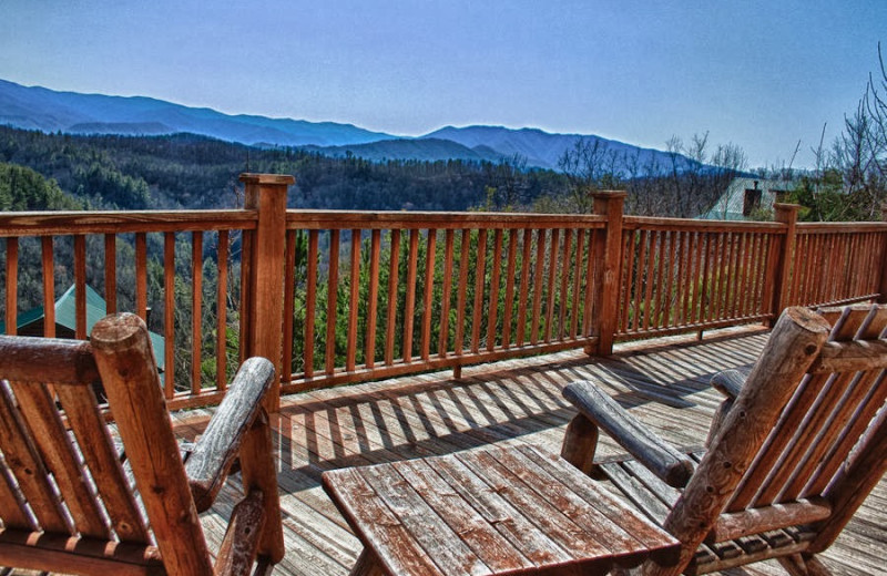 Cabin deck at Great Cabins in the Smokies.