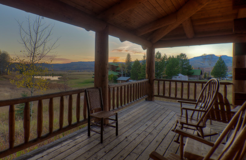 Guest deck view at The Home Ranch.