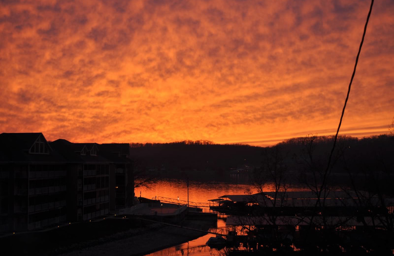 Sunset at Lake Breeze Resort.
