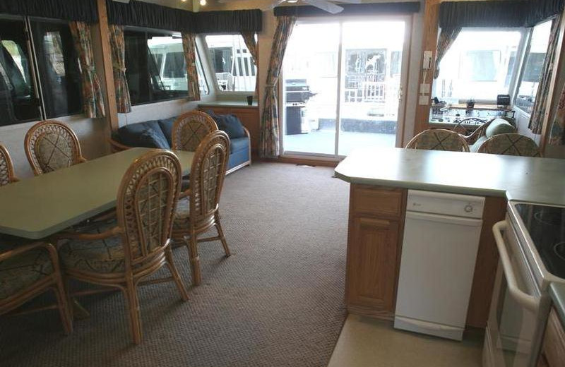 The 60' Eagle houseboat interior at Lake Oroville.