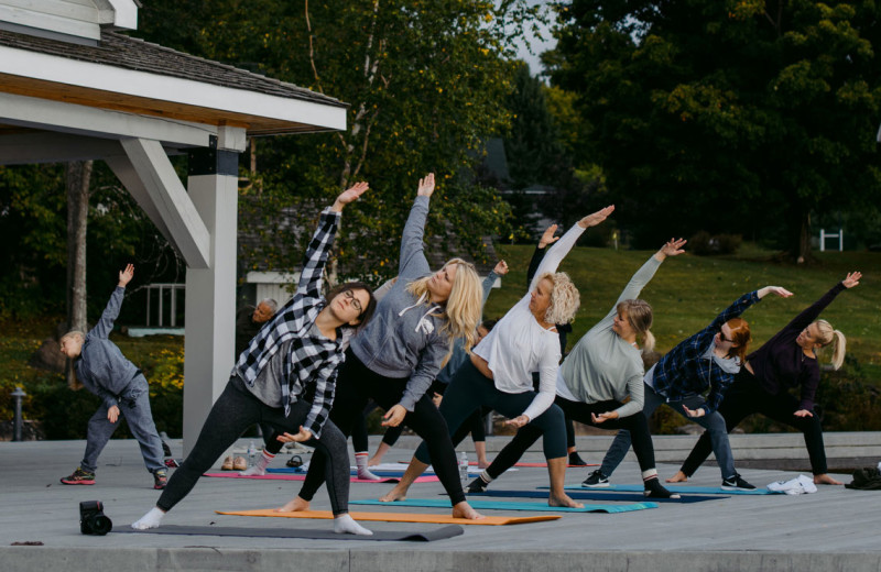 Yoga at Port Cunnington Lodge & Resort.