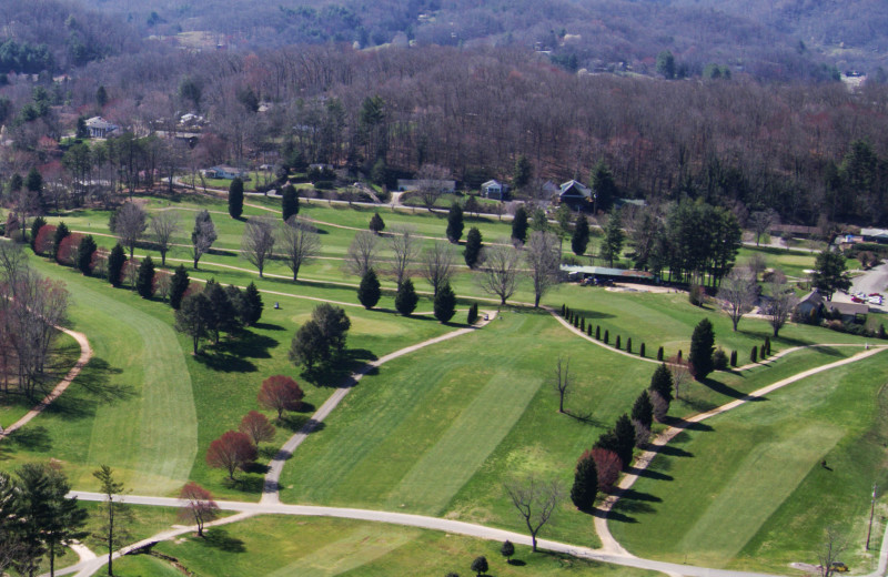 The beautiful Lake Junaluska Golf Course is surrounded by scenic views.