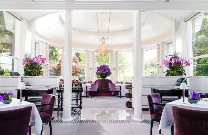 Dining at Baur au Lac Hotel.