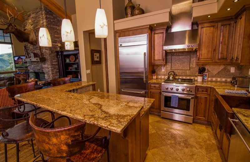 Rental kitchen at Black Diamond Vacation Rentals.