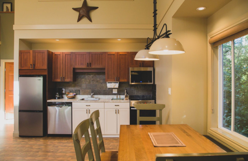 Cottage kitchen at Long Beach Lodge Resort.