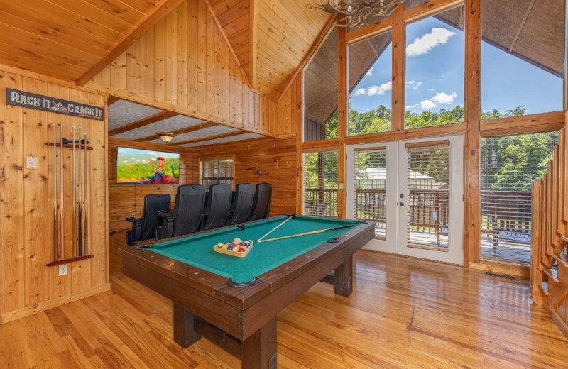 Cabin billiard table at American Patriot Getaways, LLC.