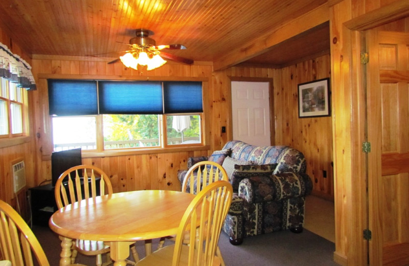 Cabin interior at Contessa Resort.