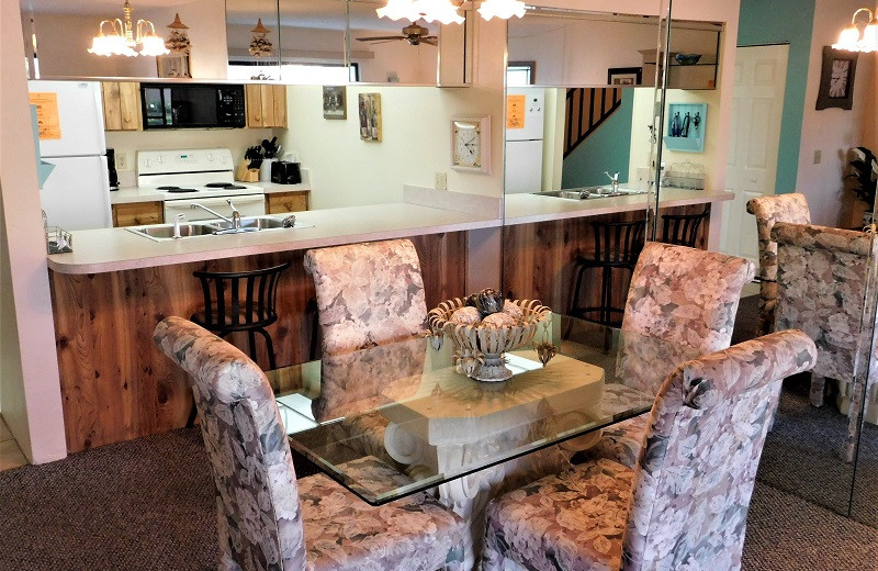 Rental kitchen at Family Sun Vacation Rentals.