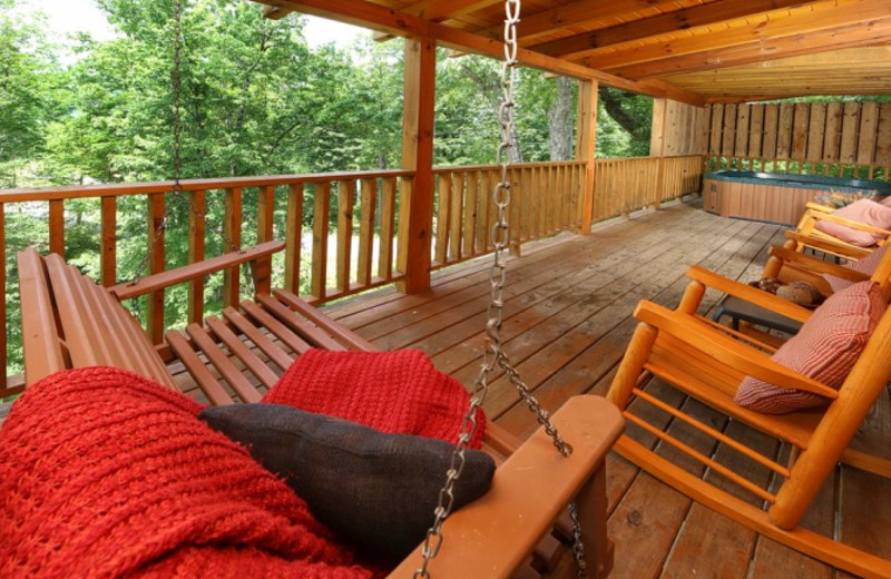 Cabin deck at Little Valley Mountain Resort.