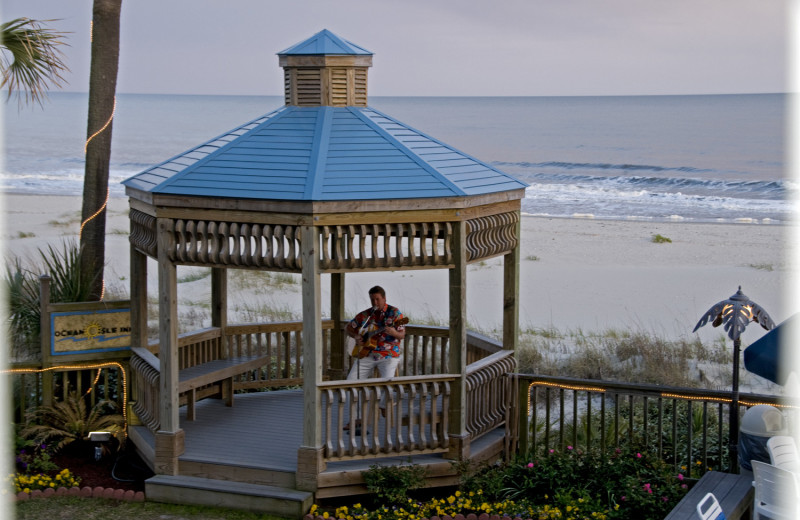 Beach view of Ocean Isle Inn.