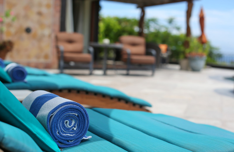 Pool chairs at Casa Mar y Estrella.