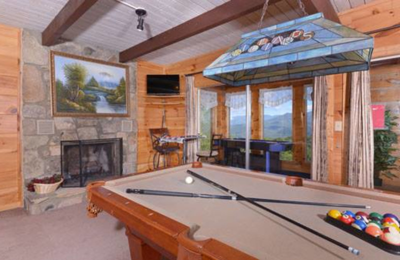 Cabin game room at Cabins For You.