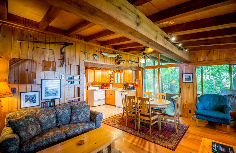 Cabin interior at Ludlow's Island Resort.