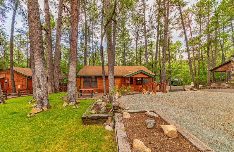 Cabin exterior at Story Book Cabins.