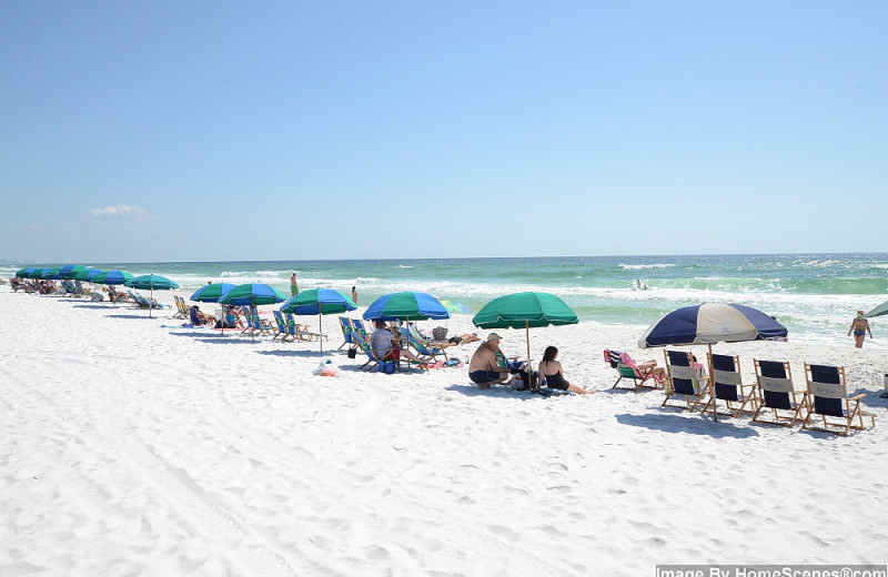 Relaxing on the beach at Sandpiper Cove.