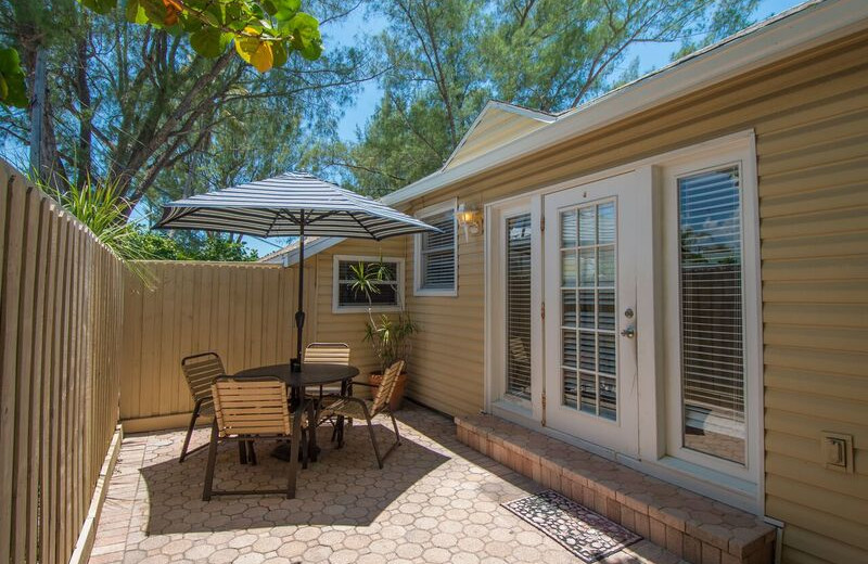 Guest patio at Anna Maria Island Inn.