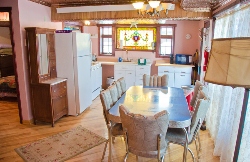 Cabin kitchen at Tri Lake Timbers Resort.