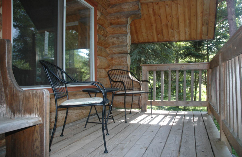 Cabin deck at Heston's Lodge.