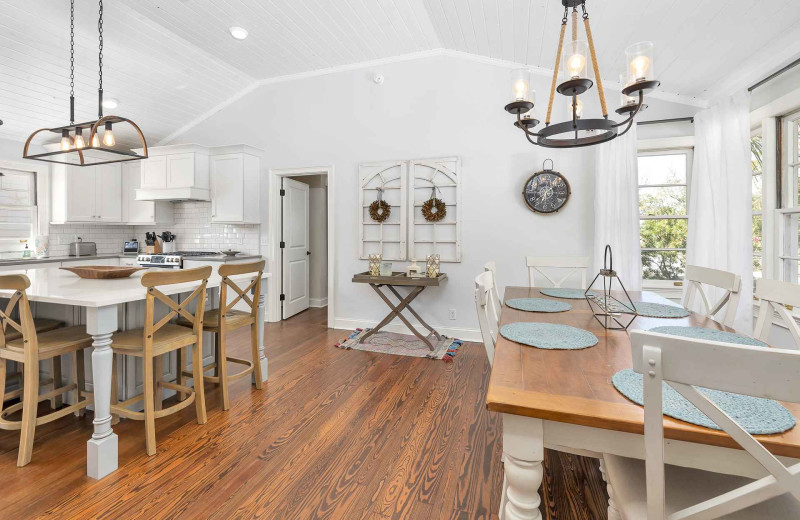 Kitchen and dining room at Real Escapes Properties - Landfall Cottage.