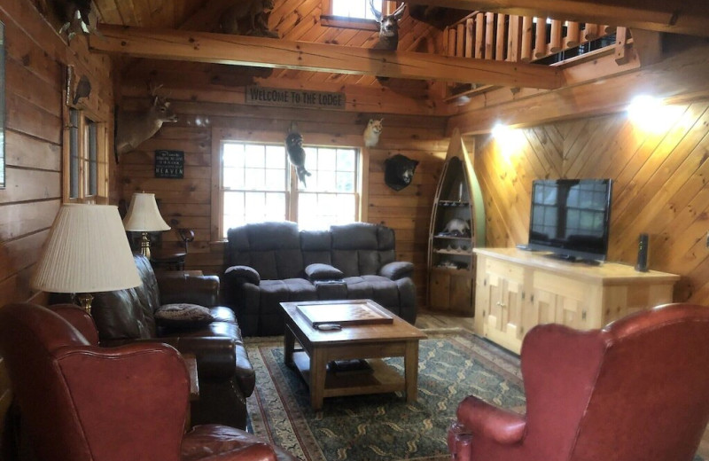 Living room at Marshmallow Acres Lodge.