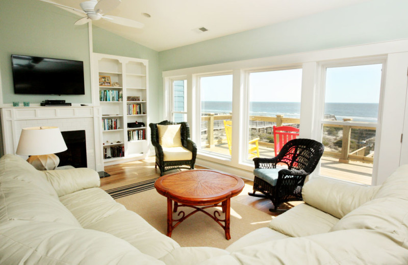 Rental living room at Oak Island Accomodations.