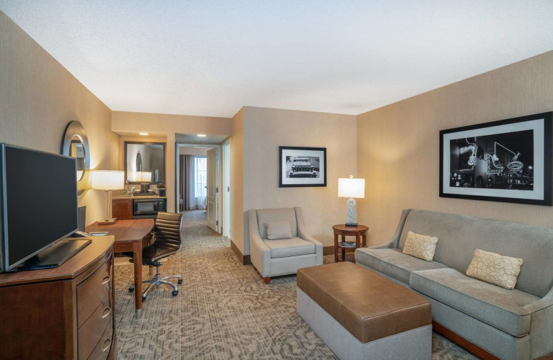 Guest room at Embassy Suites Nashville - at Vanderbilt.