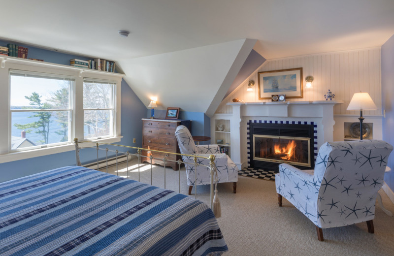 Fireplace suite at Five Gables Inn.