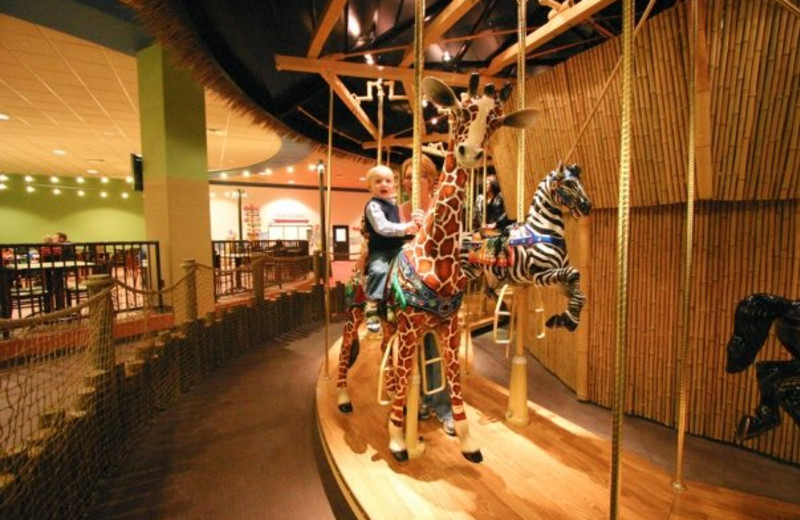 Indoor merry-go-round at Kalahari Waterpark Resort Convention Center.