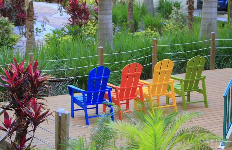 Patio at Sunset Vistas Beachfront Suites.