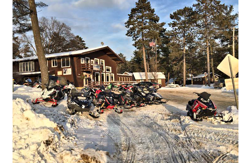 Snowmobiling at Silver Rapids Lodge.