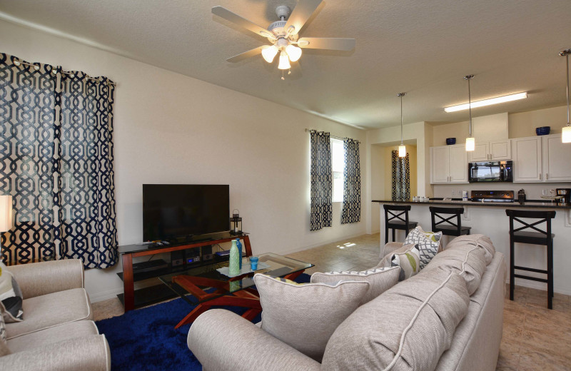 Rental living room at Vacation Pool Homes.