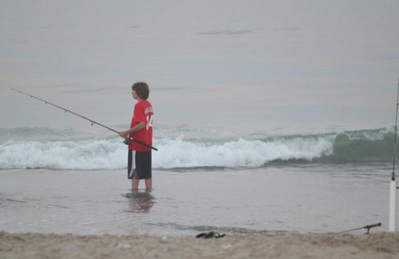 Fishing in the ocean at Seabonay Motel Ocean City.