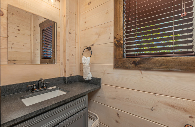 Bathroom at American Patriot Getaways - Smoky Mountain Chalet.