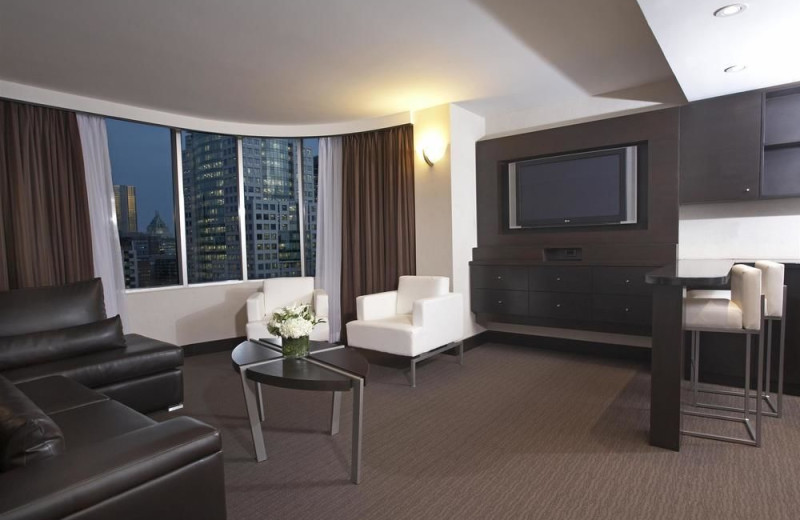 Guest room at Hyatt Regency Toronto.