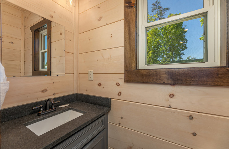 Bathroom at American Patriot Getaways - Smoky Mountain Chalet.