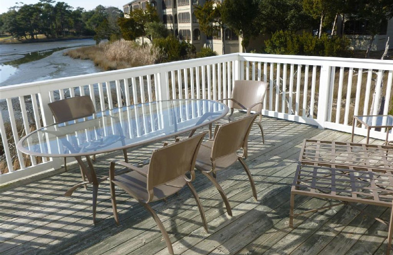 Vacation rental deck at Myrtle Beach Vacation Rentals.